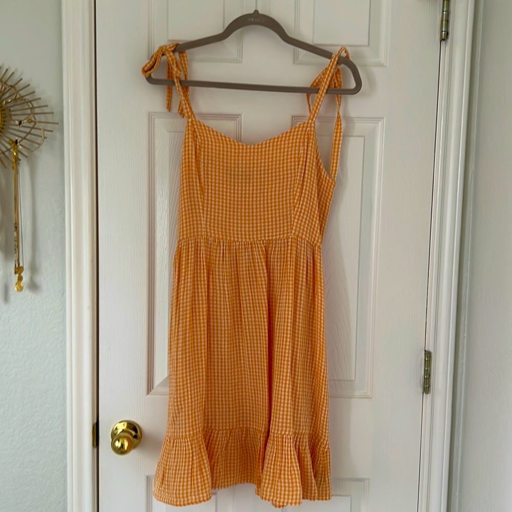 Orange gingham dress